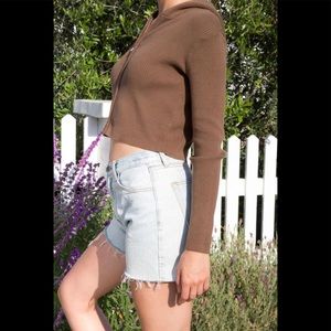 brown arden moletom com capuz brandy melville